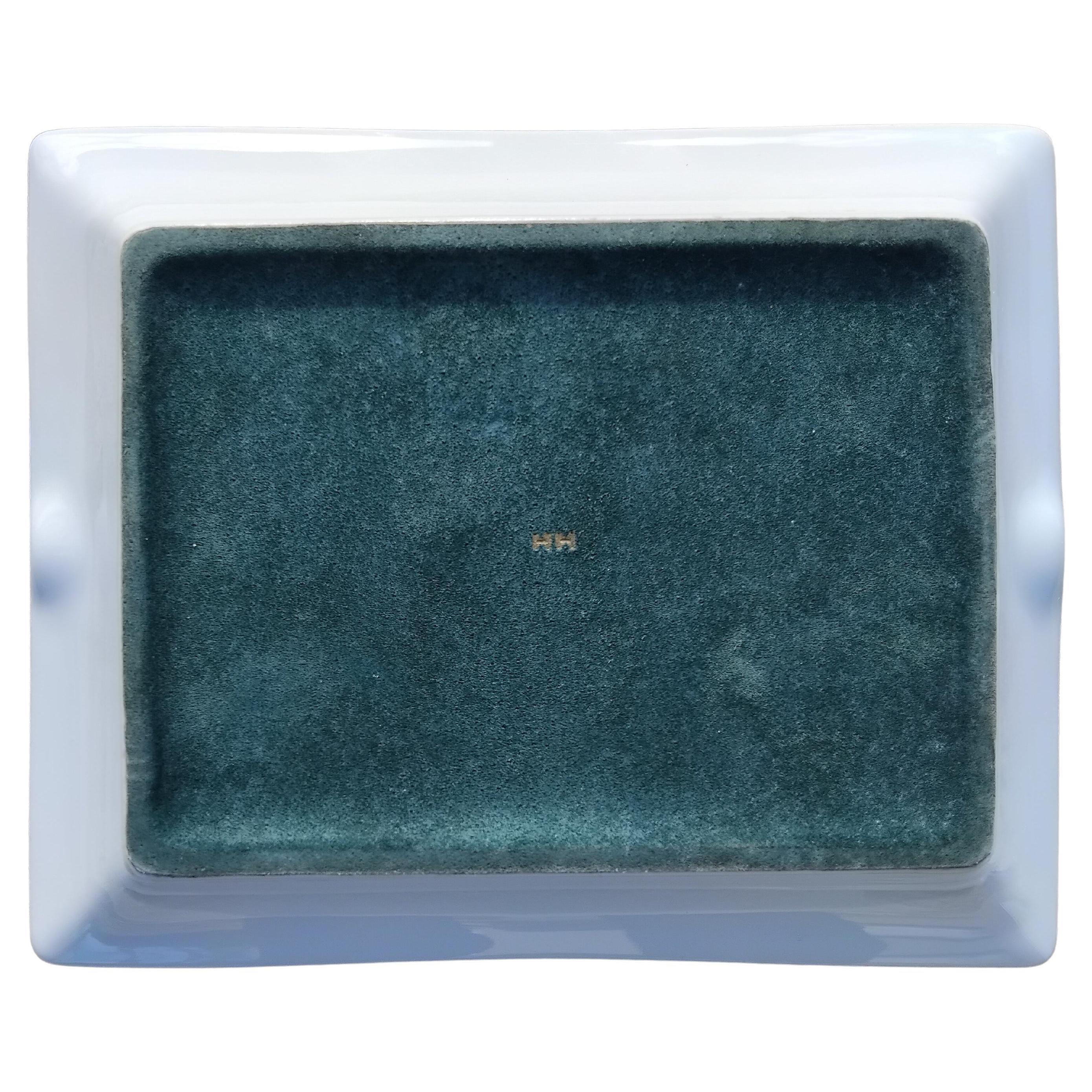 Hermès Golf Print Cigar Ashtray Change Tray Porcelain Gold 10
