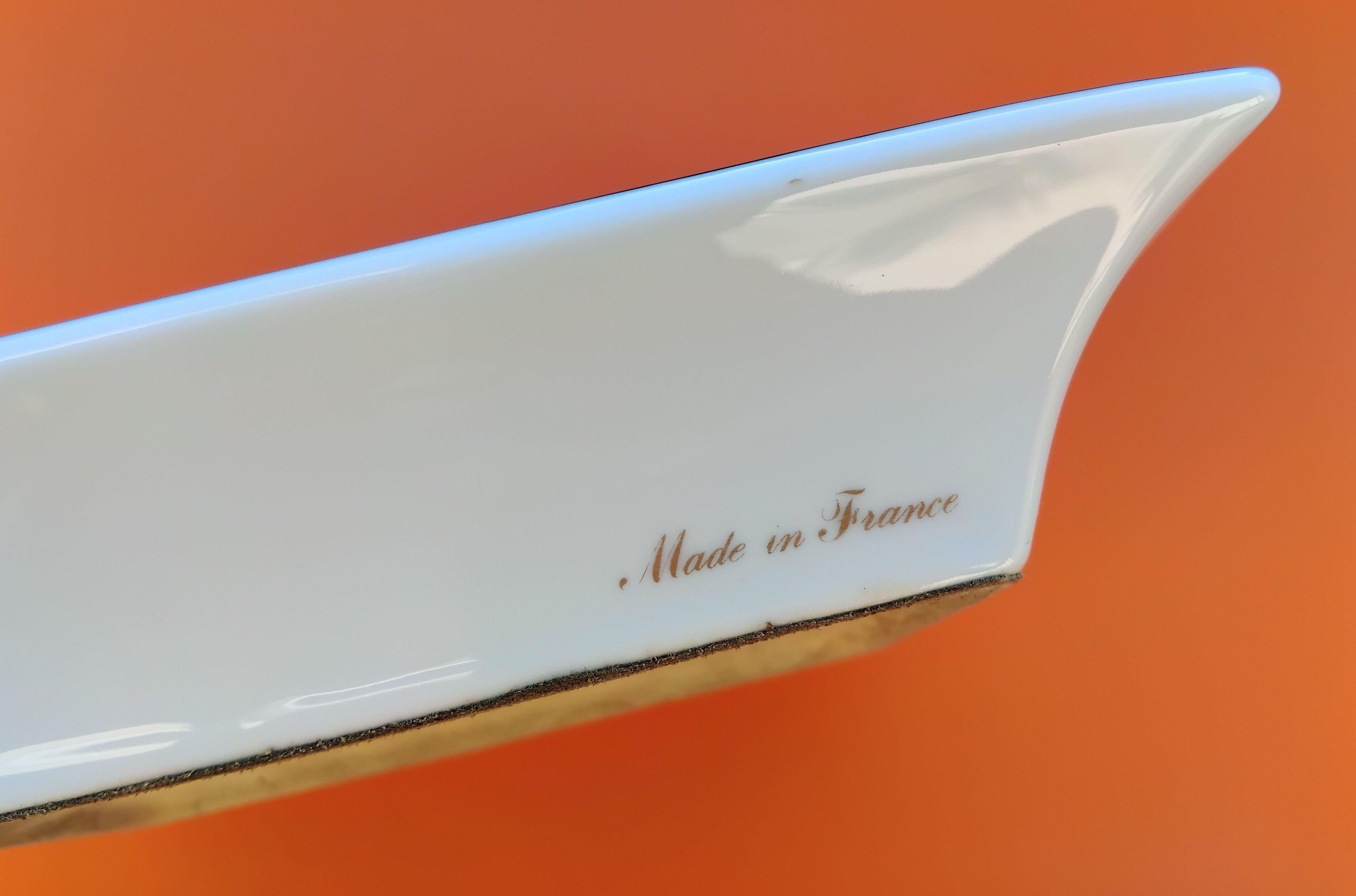 Hermès Golf Print Cigar Ashtray Change Tray Porcelain Gold 12
