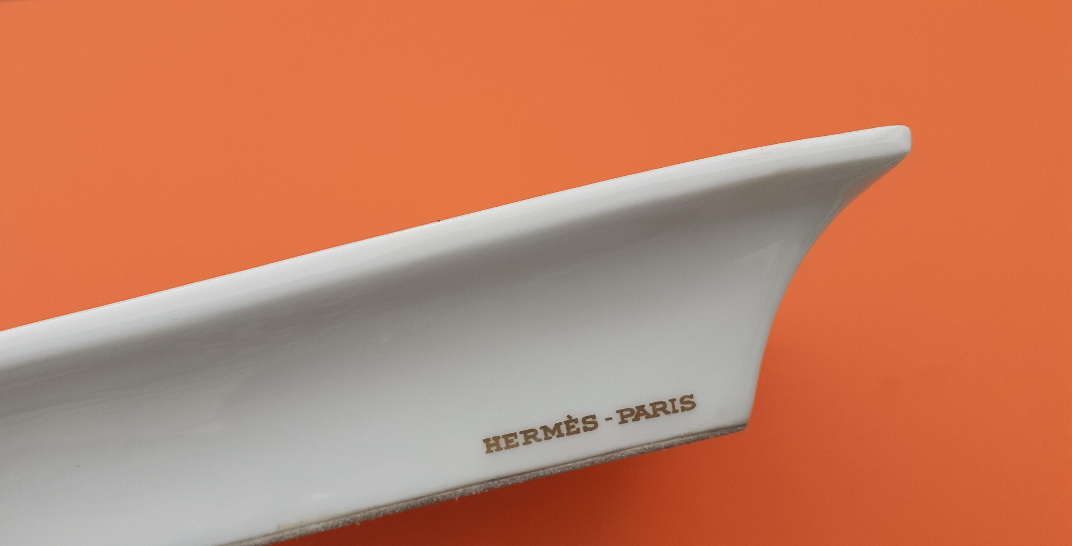 Hermès Golf Print Cigar Ashtray Change Tray Porcelain Gold 11