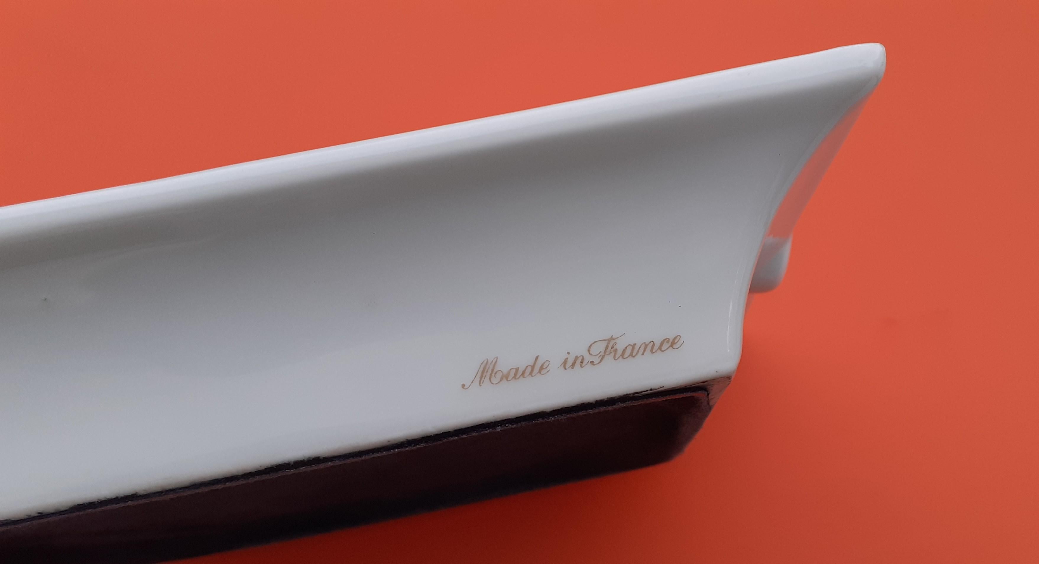 Hermès Golf Print Cigar Ashtray Change Tray Porcelain Gold 11