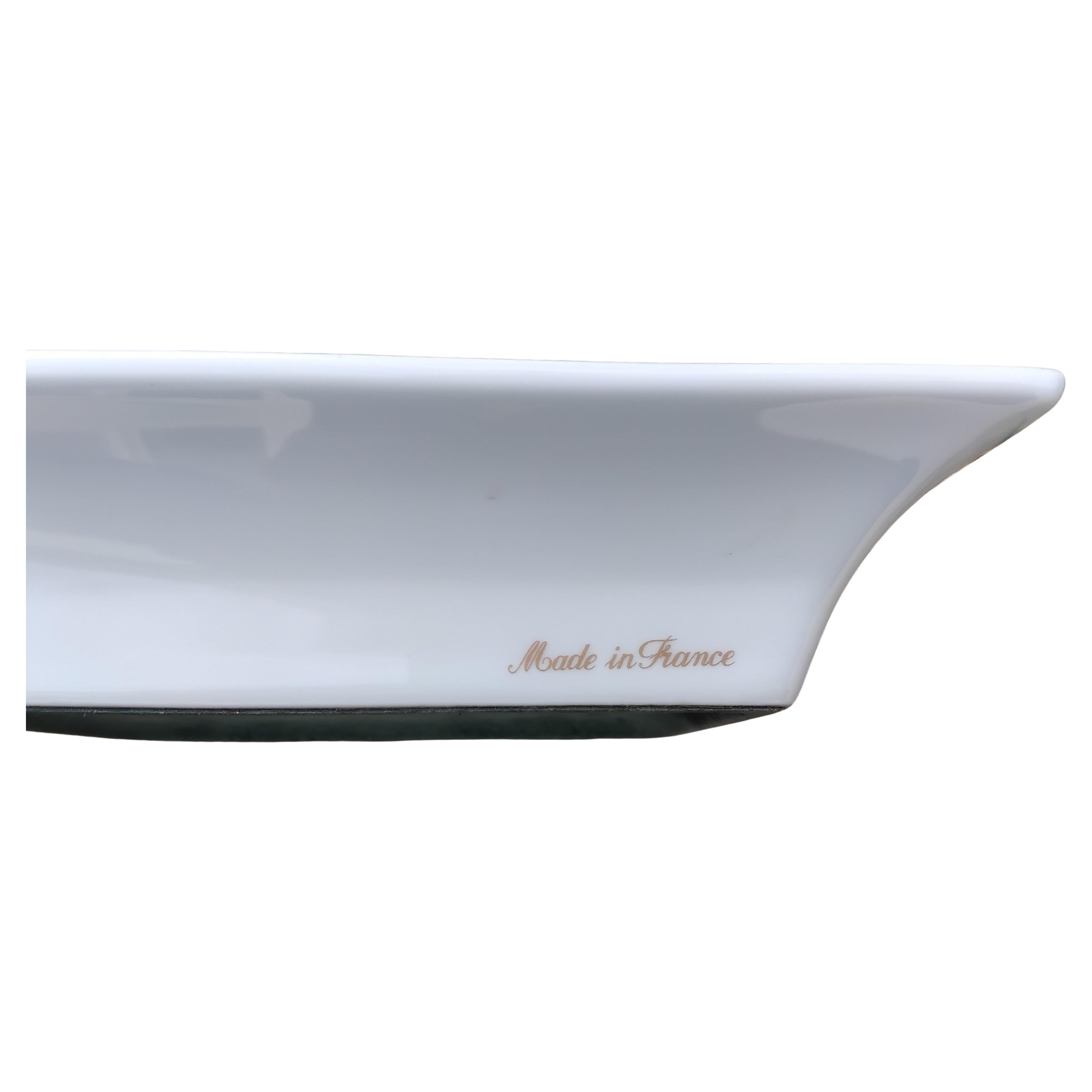 Hermès Golf Print Cigar Ashtray Change Tray Porcelain Gold For Sale 2