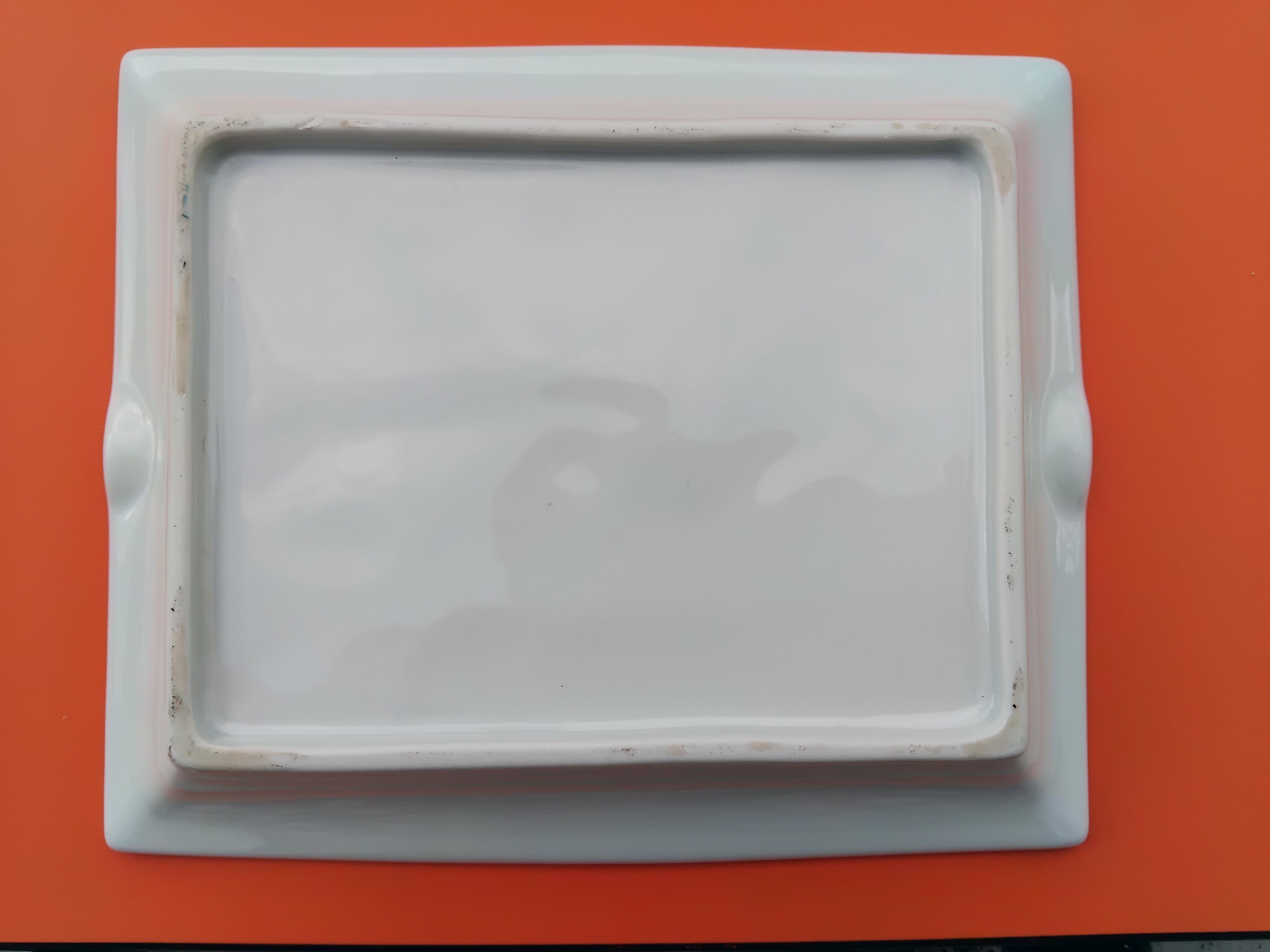 Hermès Golf Print Cigar Ashtray Change Tray Porcelain Gold 6