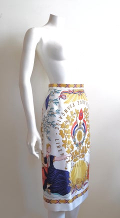 HERMÈS - Gonna in seta motivo iconico By Joachim Metz, Tg. 38 fr.