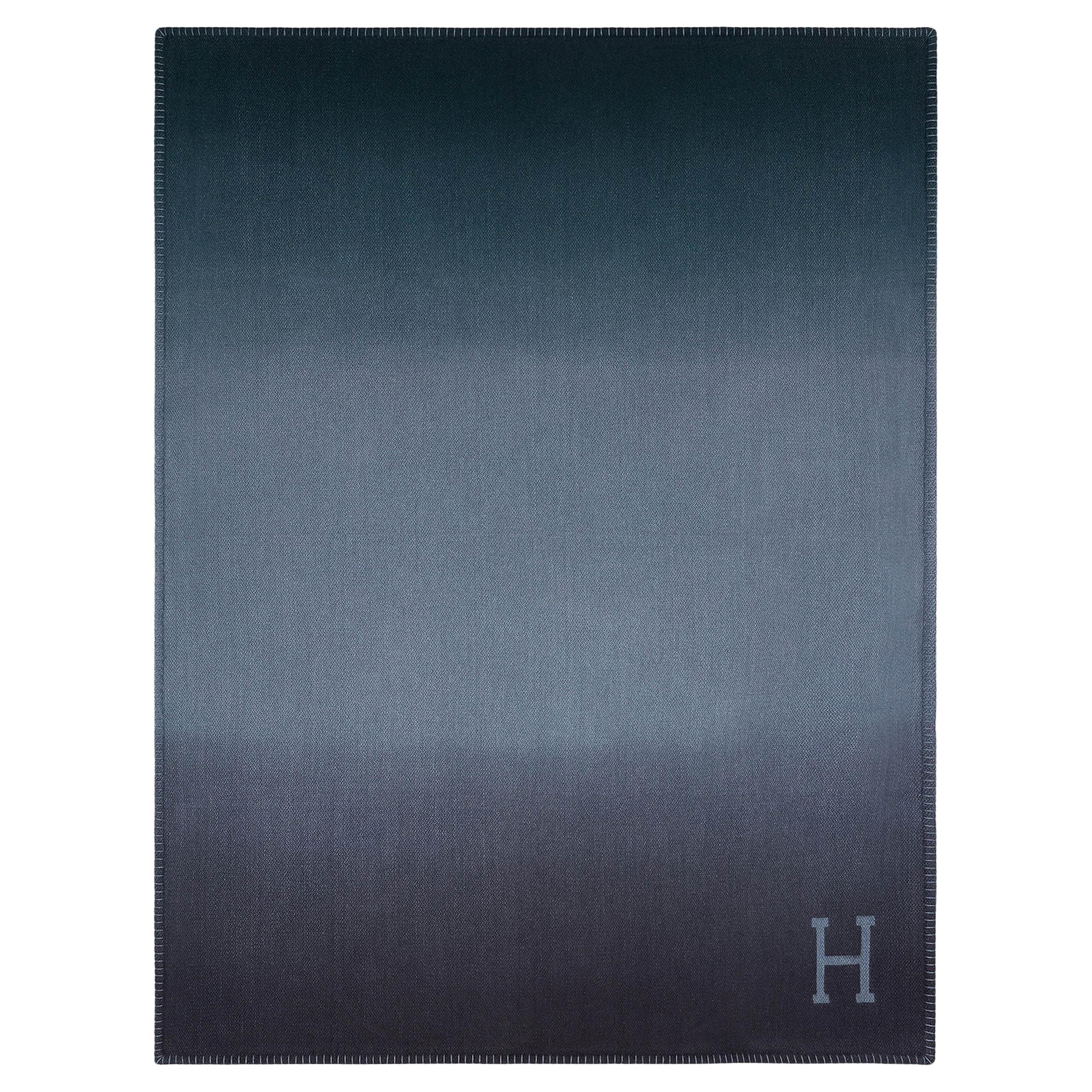 Coperta HERMES in lana sfumata antracite YACK'N'DYE