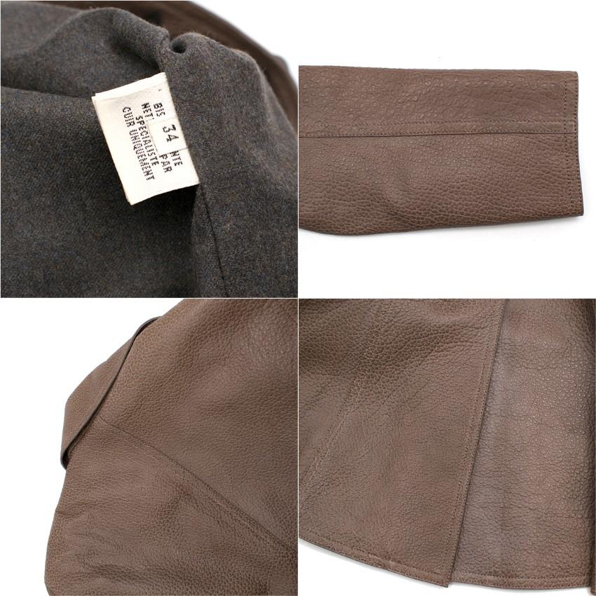 Hermes grained bison leather jacket FR 34 5