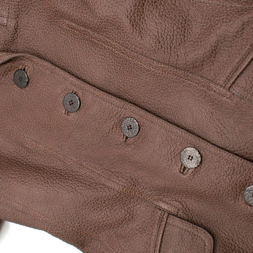 Hermes grained bison leather jacket FR 34 2