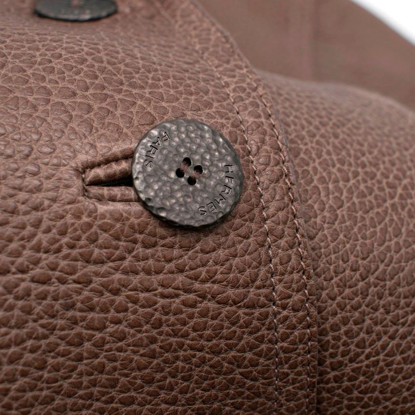 Hermes grained bison leather jacket FR 34 3