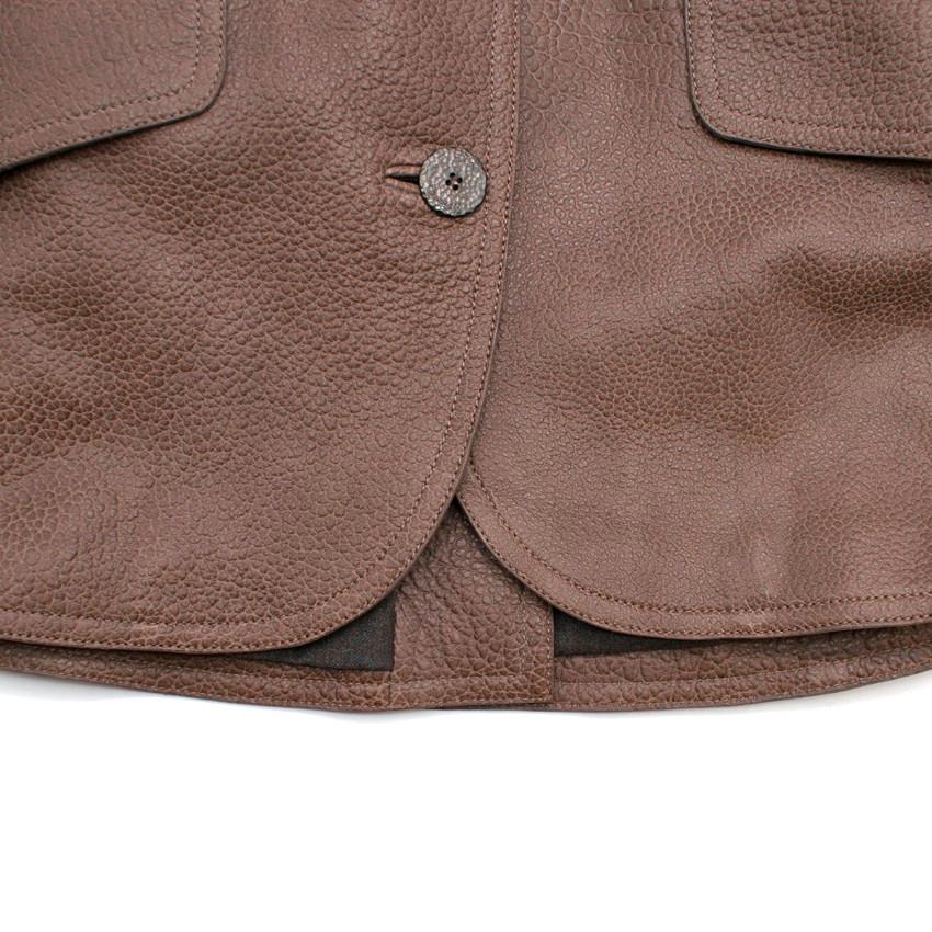 Hermes grained bison leather jacket FR 34 4