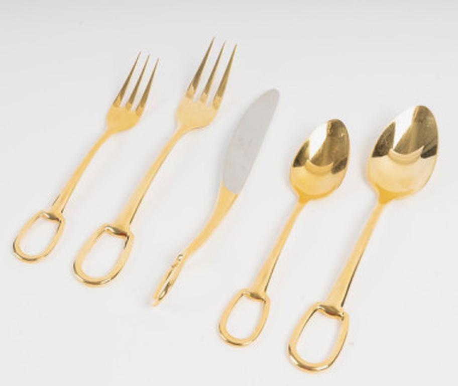 Plaqué or Service à dessert Hermes 