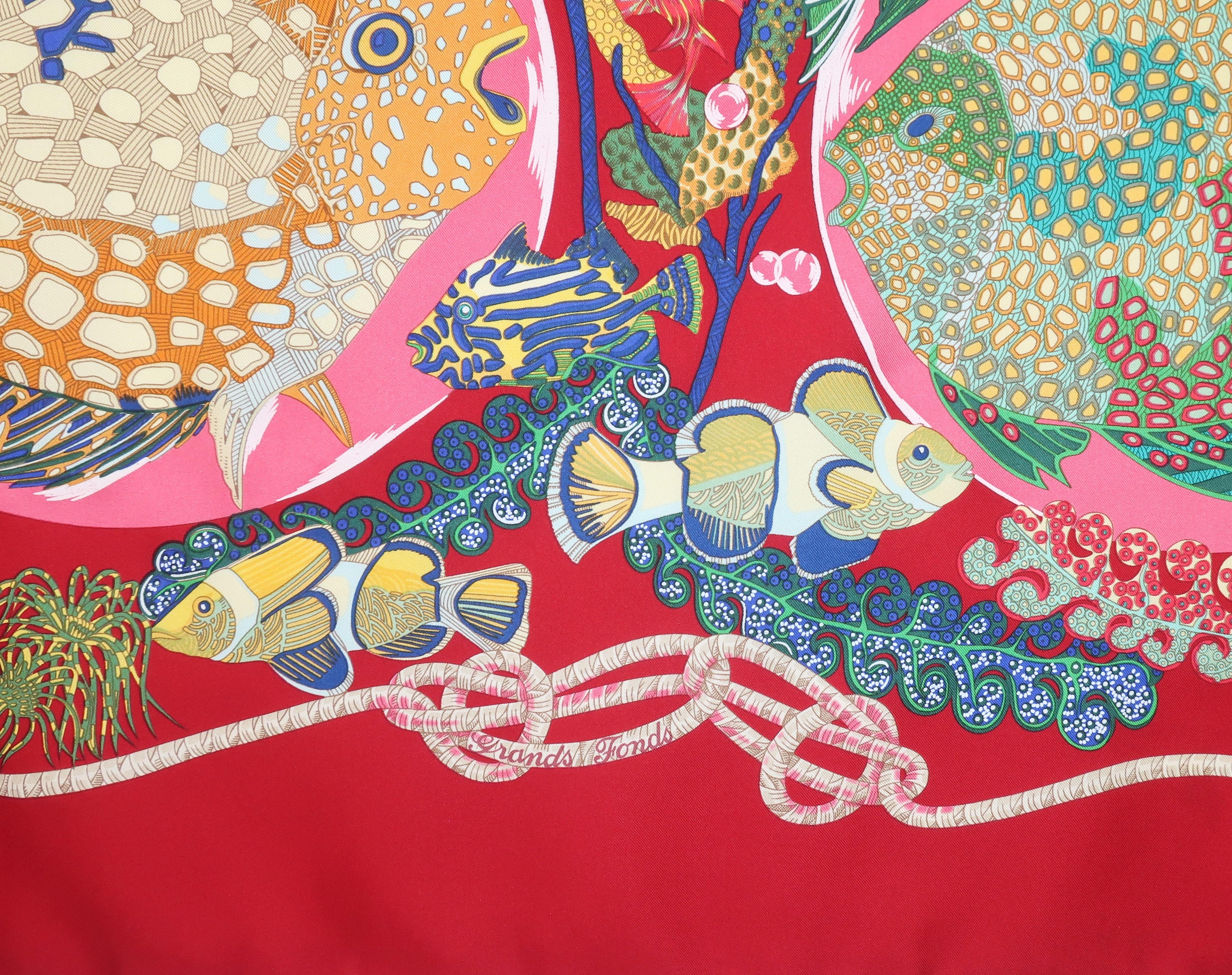 Hermès 'Grand Fonds' by Annie Faivre Silk Scarf, 1992 2