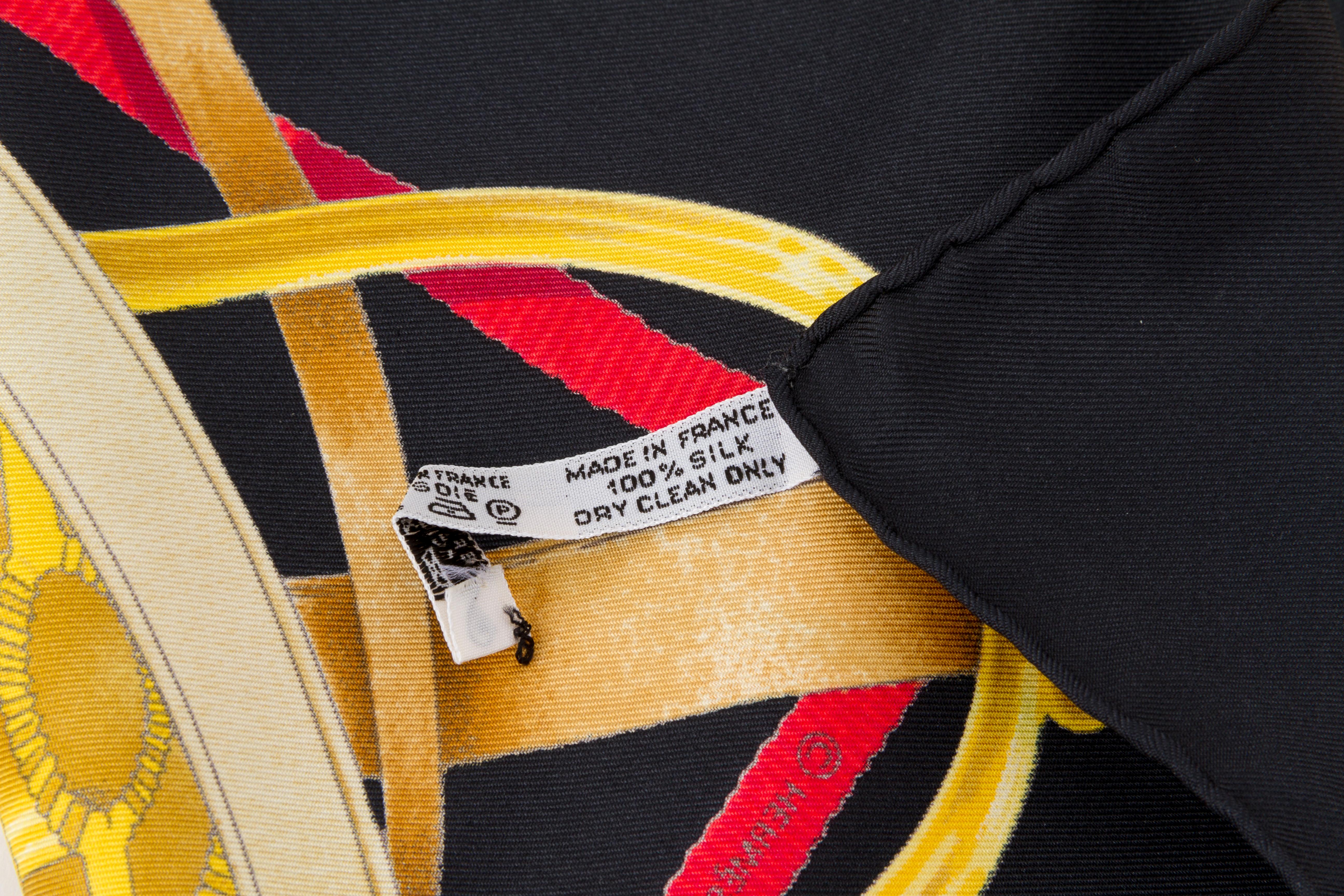 Hermès Grand Manege Black Silk Scarf In Excellent Condition In West Hollywood, CA