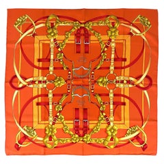 Used Hermès "Grand Manège" Twill Silk Scarf by Henri d'Origny, circa 1993.