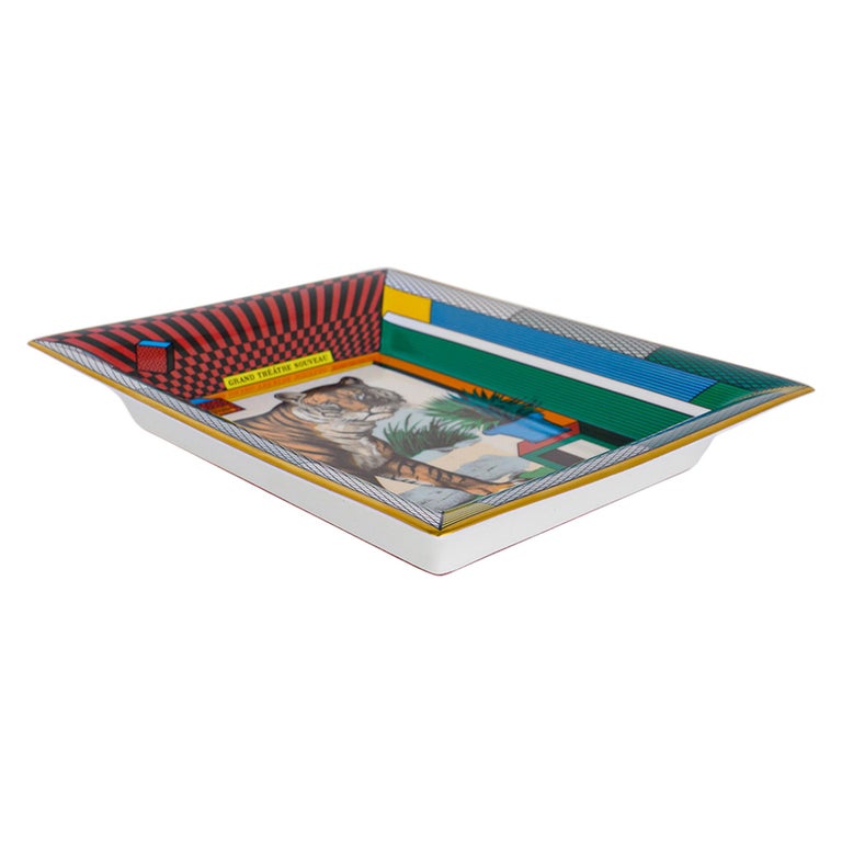 Cendrier / Dessous-de-plat Hermès Grand Théâtre Nouveau Par Gianpaolo Pagni - Porcelaine Bleue, 2022