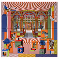 Hermès Grand Theatre Nouveau-Schal Jaune d''Or /Vert Florescent Seide 90 Neu