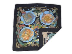 Hermès Grands Fonds Black Silk Scarf