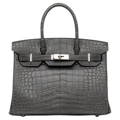 Hermes Graphite Alligator Birkin 30cm