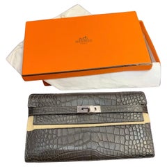 Hermes Graphite Alligator Wallet