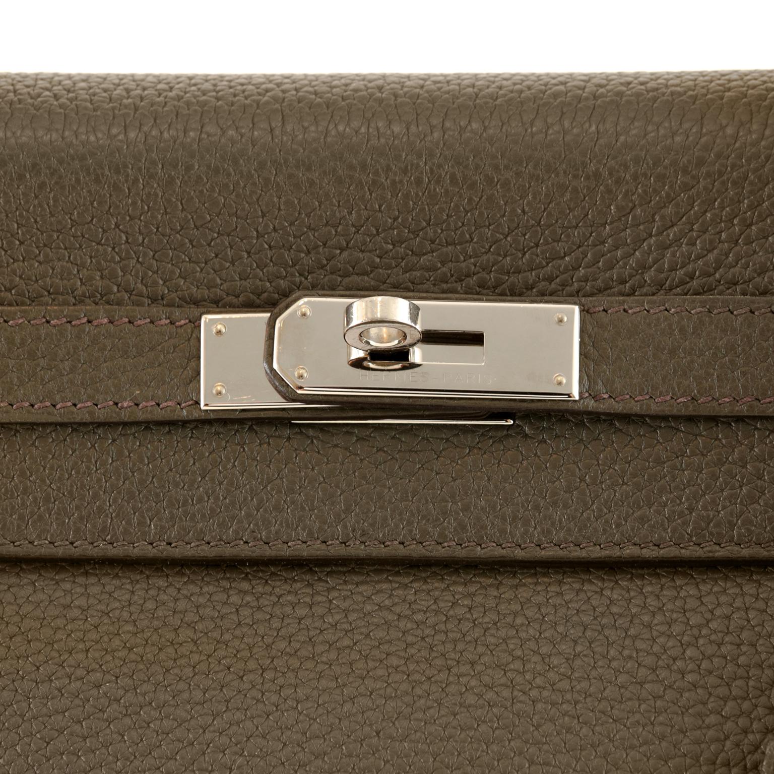 Hermès Graphite Clemence 35 cm  Kelly Bag 1
