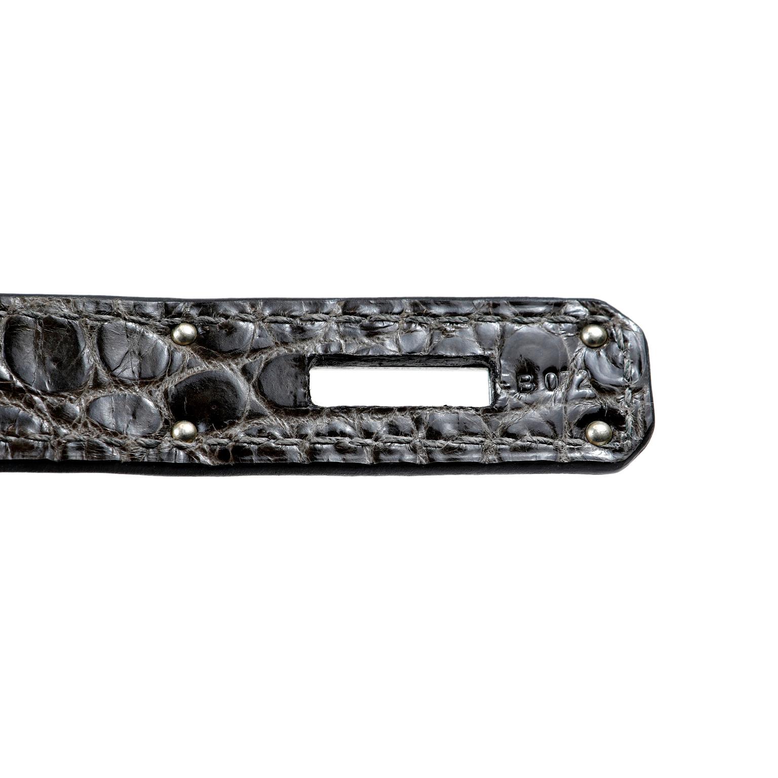 Hermès Graphite Crocodile 35 cm Birkin with Palladium Hardware 1