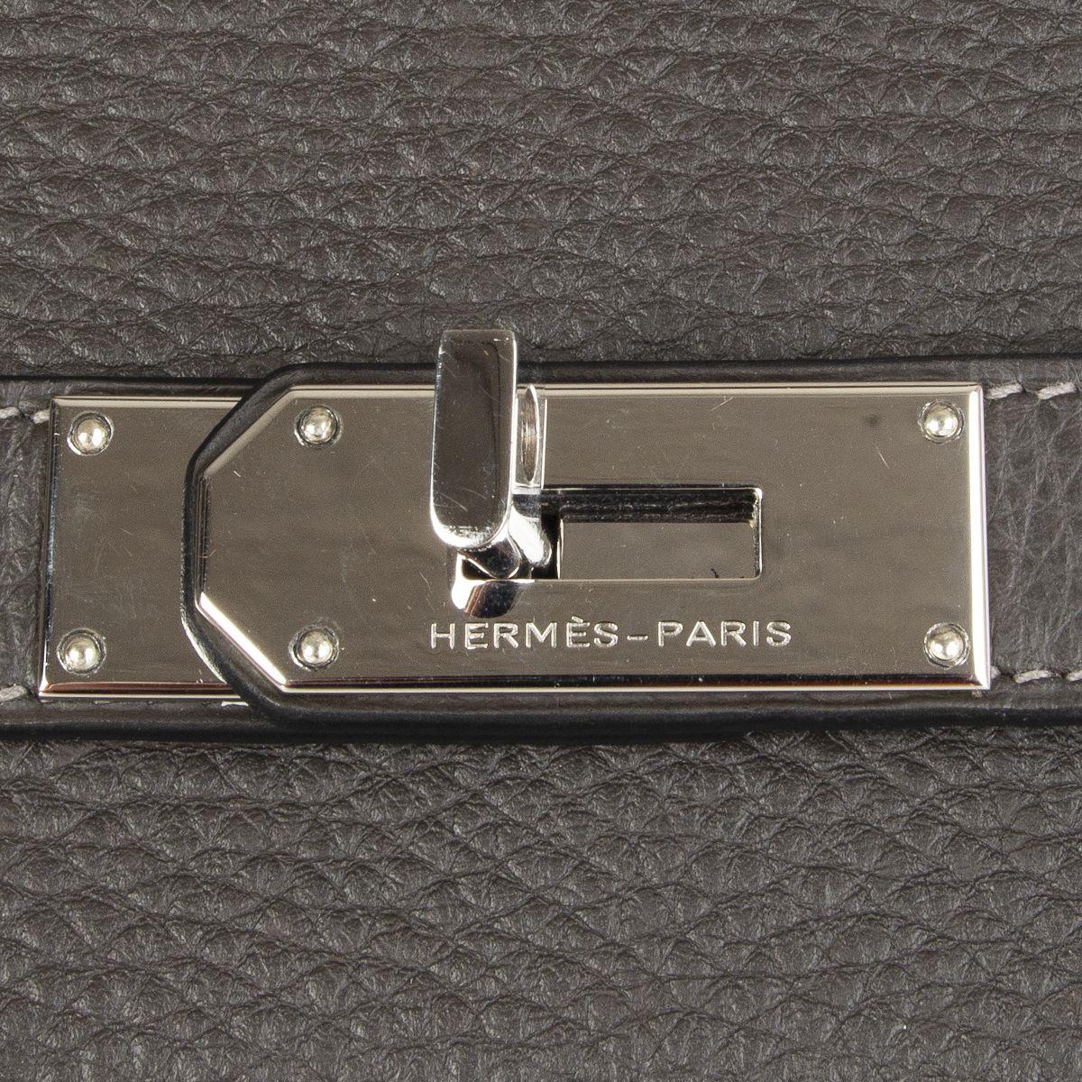 HERMES Graphite gray Clemence leather & Palladium JPG I SHOULDER BIRKIN Bag In Excellent Condition In Zürich, CH