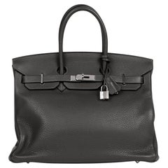 Hermès Graphite Grey Clemence Leather Birkin 35cm Retourne