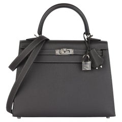 Hermès Graphite Madam Epsom Leather Kelly 25cm Sellier