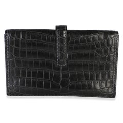 Hermès Graphite Matte Crocodile Niloticus Mini Jige Clutch
