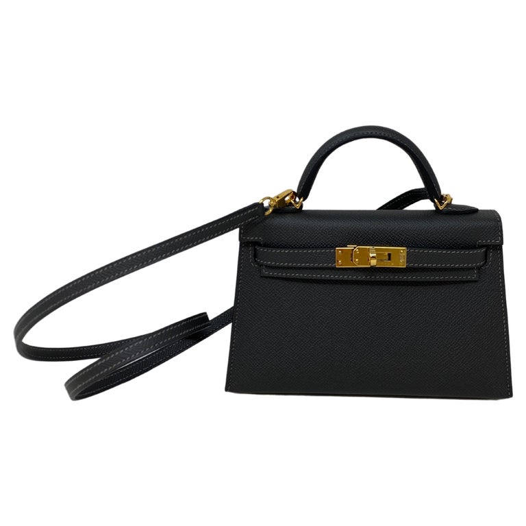 Hermes Graphite Mini Kelly Bag For Sale at 1stDibs