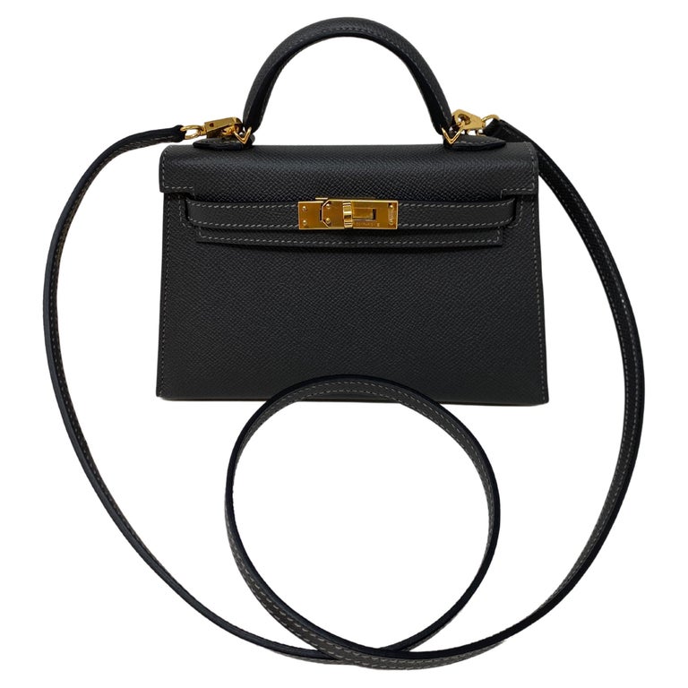 Hermes Graphite Mini Kelly Bag For Sale at 1stDibs