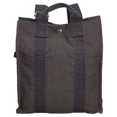 Hermes Gray Herline Canvas Backpack PM