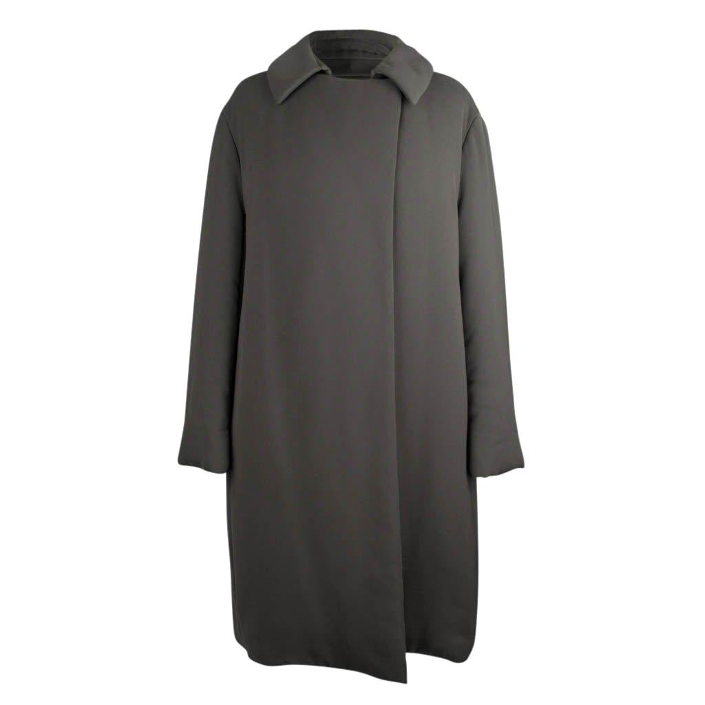 Hermes Cappotto grigio con ovatta sottile 38 / 6 in vendita 3