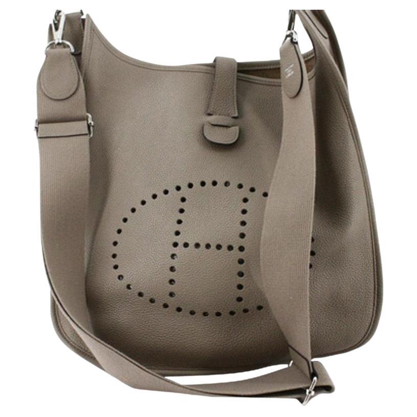 Hermes Evelyne PM Bag Etain Cross Body Clemence Leather at 1stDibs