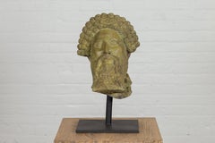 Hermes, griechischer Gott Bronze-Skulptur mit Verde Patina auf Custom Base