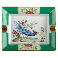 Hermes Green Bird Porcelaine Ashtray