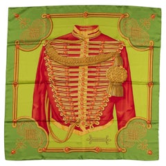 Hermès Green "Brandebourgs" Silk Scarf