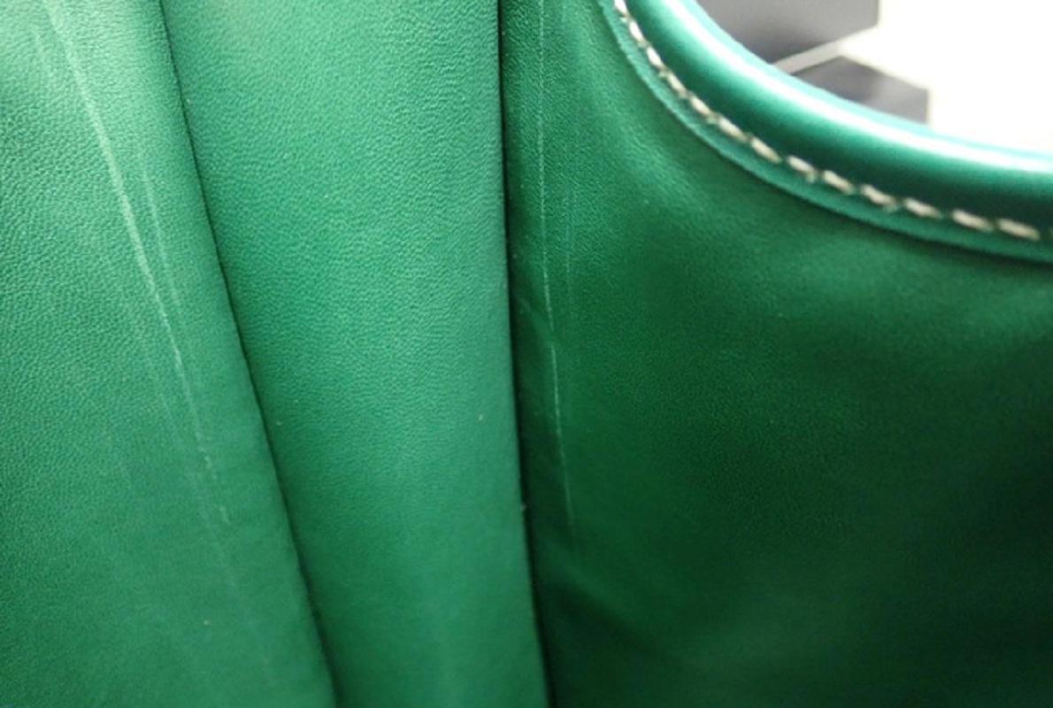 Beige Hermes Green Canvas Leather Evelyn I Panama Crossbody Bag