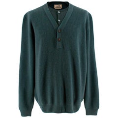 Hermes Greene & Greene & Greene, maglione con doppio colletto in maglia di cashmere - Taglia 3XL