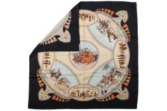 Hermès Green Cavaliers Peuls Silk Scarf