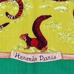 HERMES green chartreuse TENDRESSE FELINE 140 cashmere silk Shawl Scarf