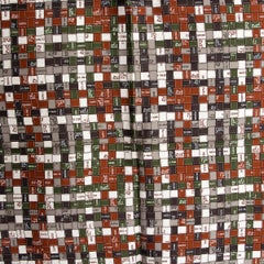HERMES green & cognac silk BOLDUC AU CARRE 90 Twill Scarf