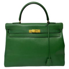Hermès Green Epsom Kelly 35 Bag 