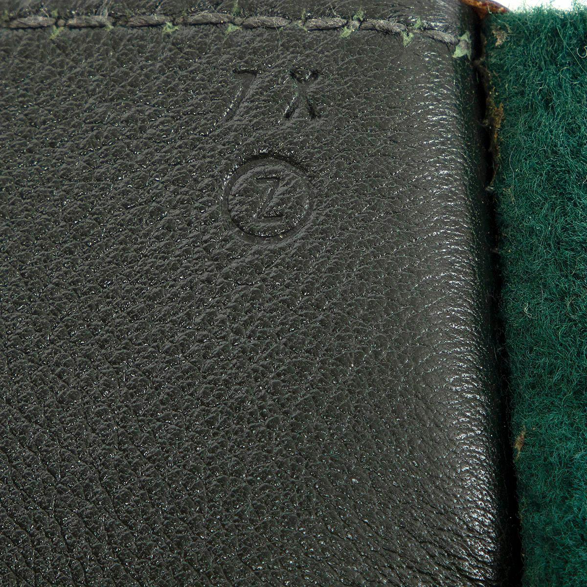HERMES green FEU2DOU Tote Vert Fonce Feutre & Gulliver leather For Sale 2