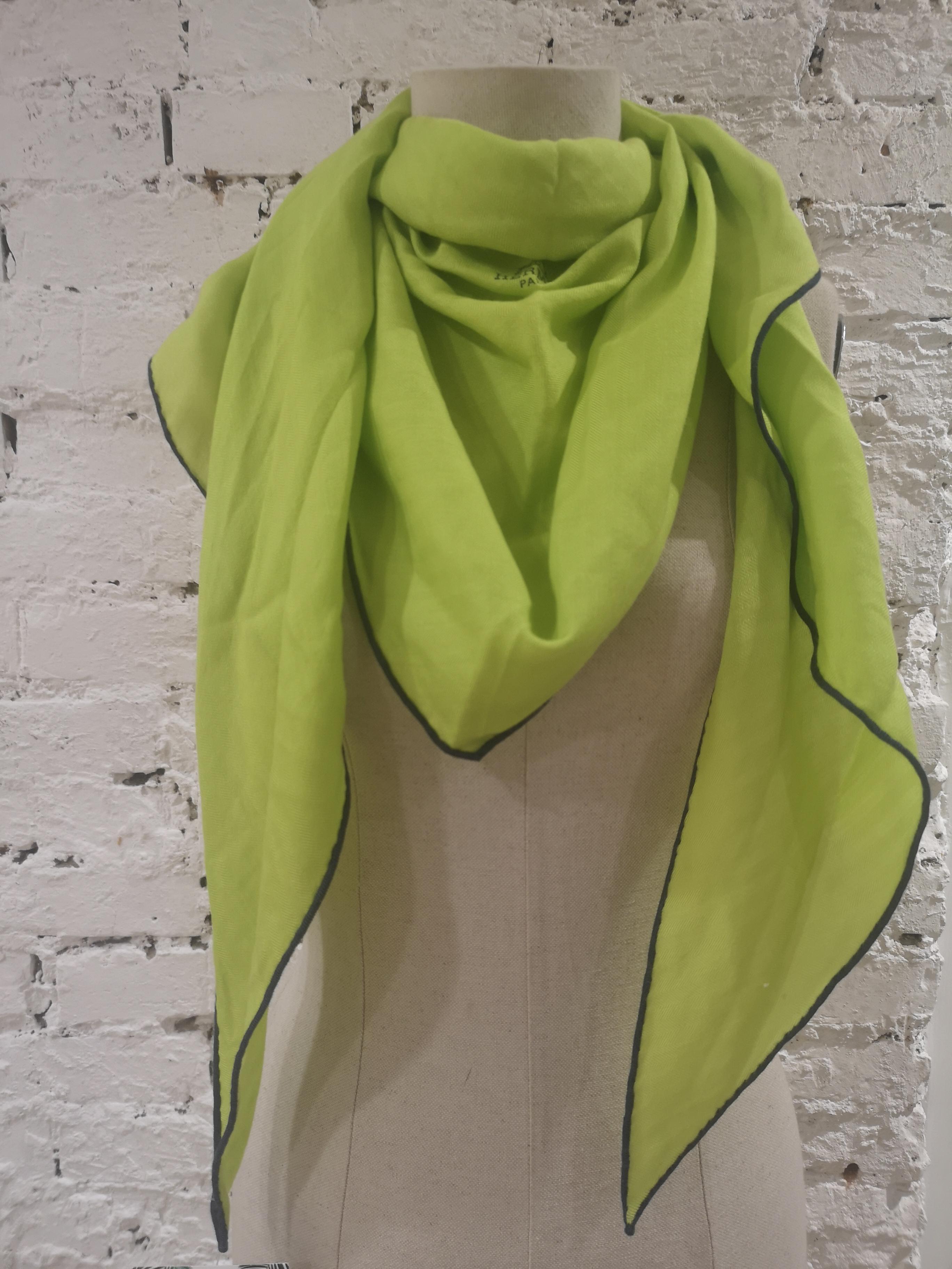 Women's Hermes green fluo scarf - foulard 