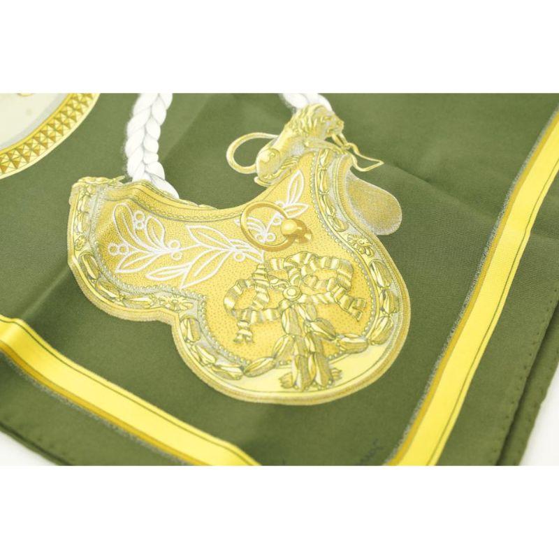 Hermès Green Grand Apparat Silk Scarf 733her324 6