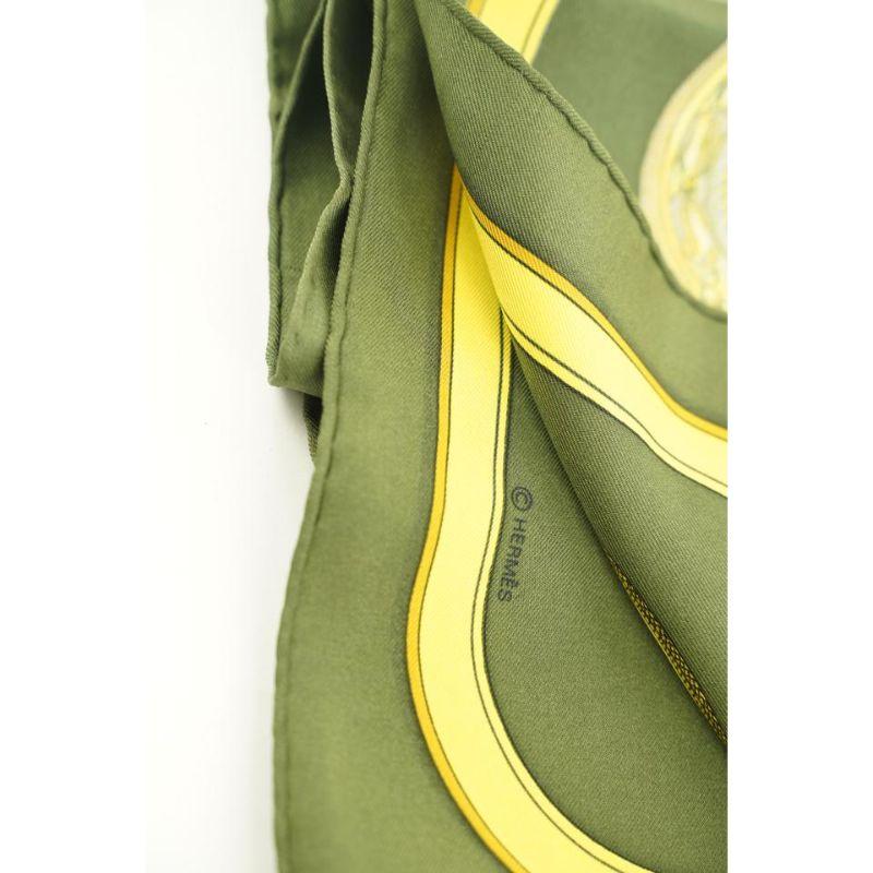 Hermès Green Grand Apparat Silk Scarf 733her324 7
