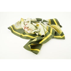Hermès Green Grand Apparat Silk Scarf 733her324