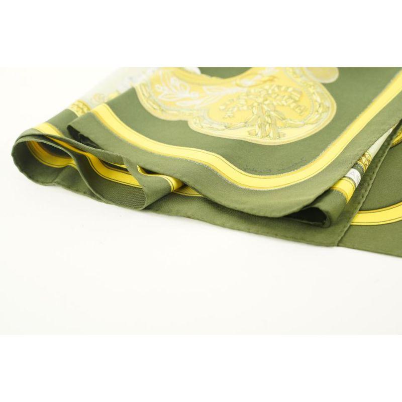 Hermès Green Grand Apparat Silk Scarf 733her324 2