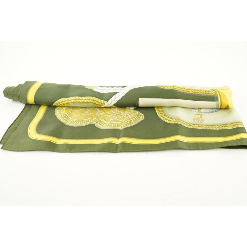 Hermès Green Grand Apparat Silk Scarf 733her324 3