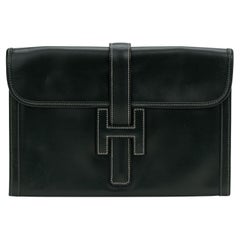 Hermès Green Jige Clutch Box Calf