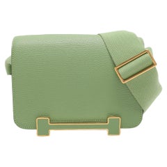 Hermes Green Leather Geta Shoulder Bag